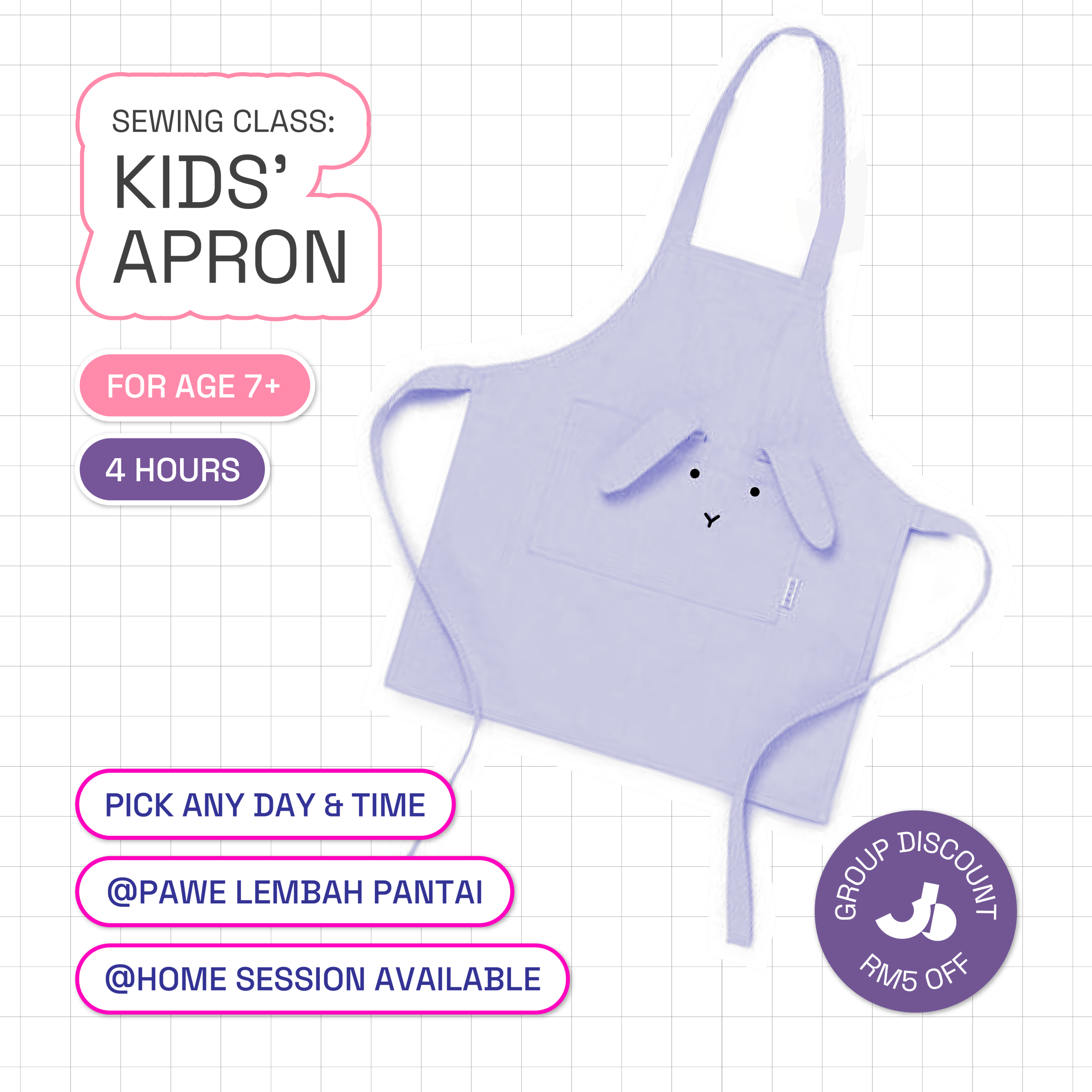 Kids' Apron Sewing Class