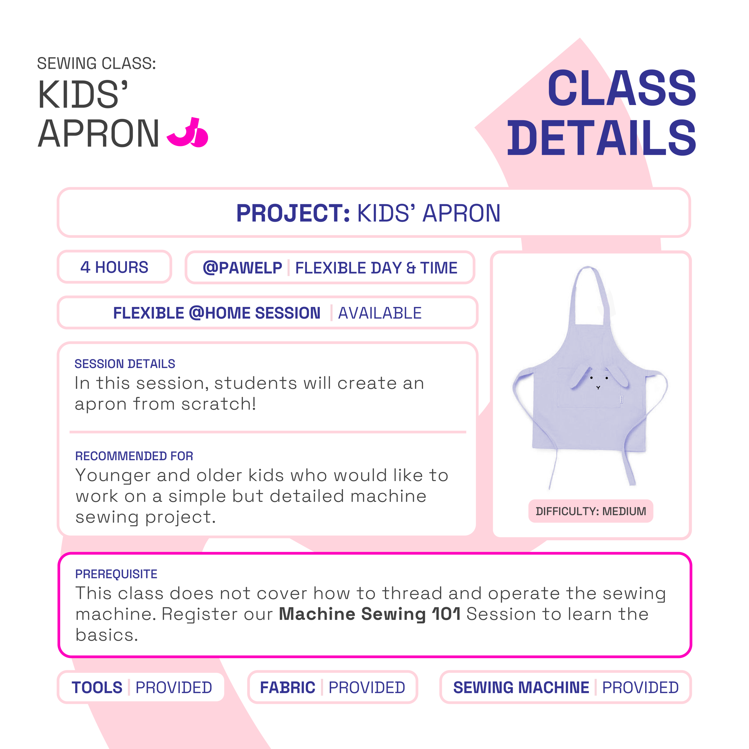 Kids' Apron Sewing Class - Image 2