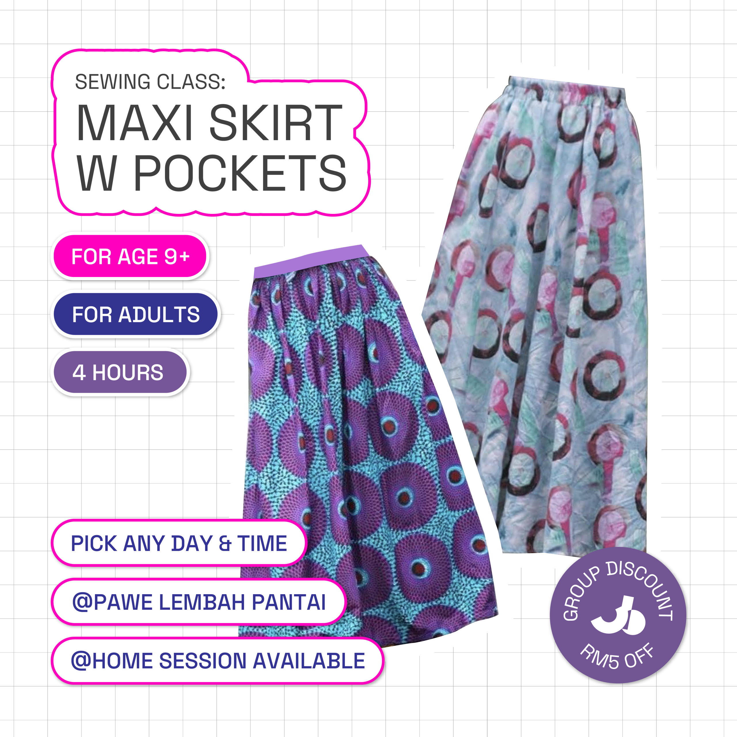 Maxi Skirt with Pockets Sewing Class